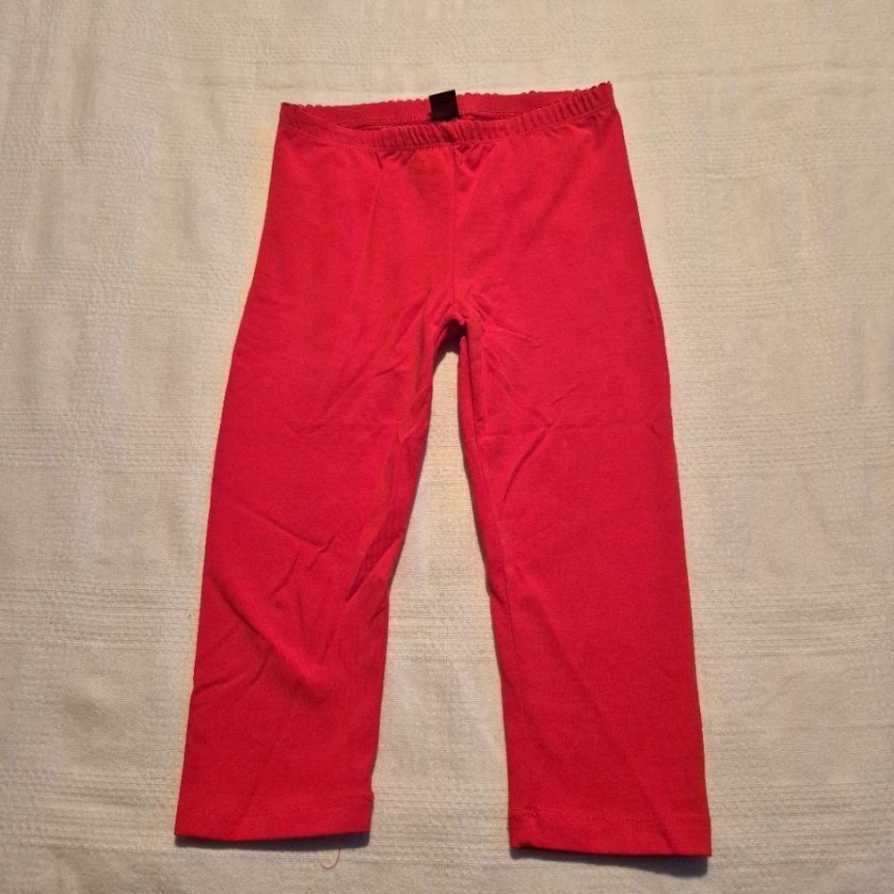 Tea Collection girls size 6 orange with a hint of red cropped leggings EUC